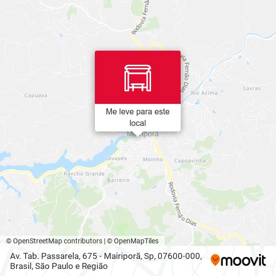 Av. Tab. Passarela, 675 - Mairiporã, Sp, 07600-000, Brasil mapa