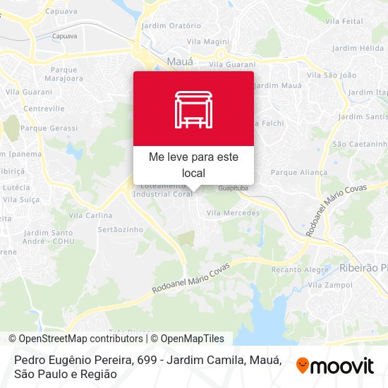 Pedro Eugênio Pereira, 699 - Jardim Camila, Mauá mapa
