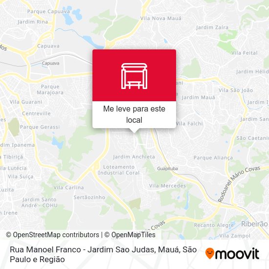 Rua Manoel Franco - Jardim Sao Judas, Mauá mapa