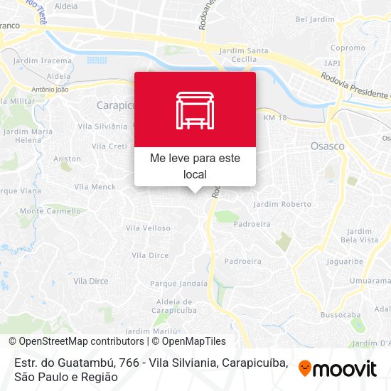 Estr. do Guatambú, 766 - Vila Silviania, Carapicuíba mapa