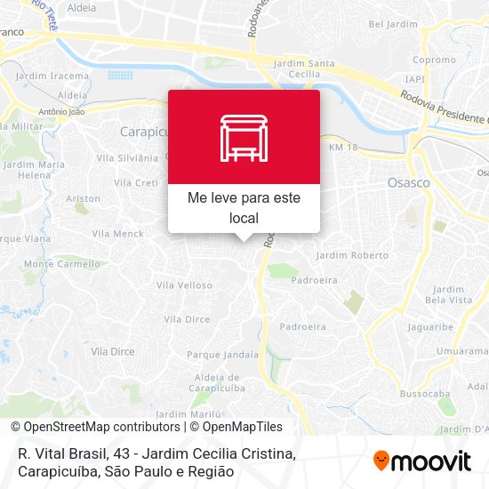 R. Vital Brasil, 43 - Jardim Cecilia Cristina, Carapicuíba mapa