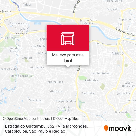 Estrada do Guatambú, 352 - Vila Marcondes, Carapicuíba mapa