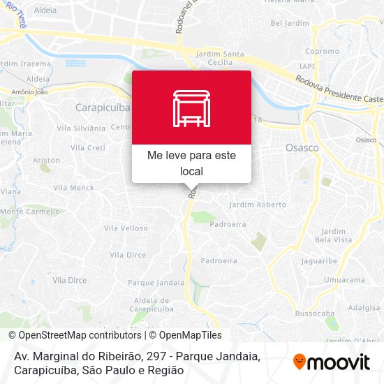 Av. Marginal do Ribeirão, 297 - Parque Jandaia, Carapicuíba mapa