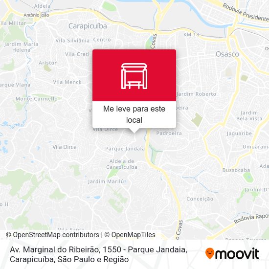 Av. Marginal do Ribeirão, 1550 - Parque Jandaia, Carapicuíba mapa