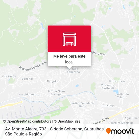 Av. Monte Alegre, 733 - Cidade Soberana, Guarulhos mapa