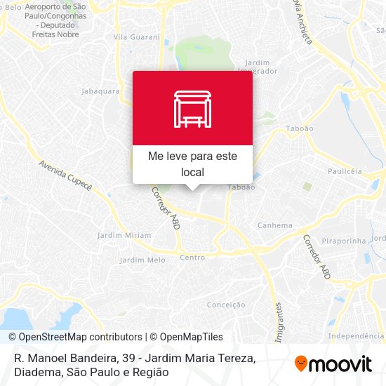 R. Manoel Bandeira, 39 - Jardim Maria Tereza, Diadema mapa