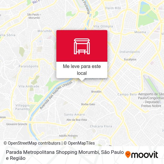 Parada Metropolitana Shopping Morumbi mapa