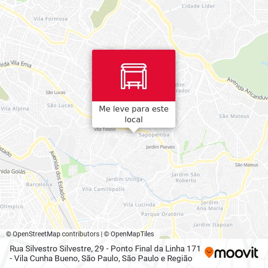 Rua Silvestro Silvestre, 29 - Ponto Final da Linha 171 - Vila Cunha Bueno, São Paulo mapa