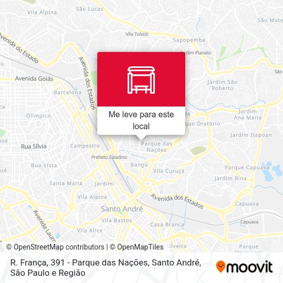 R. França, 391 - Parque das Nações, Santo André mapa