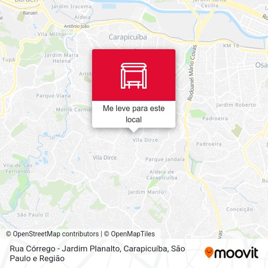 Rua Córrego - Jardim Planalto, Carapicuíba mapa