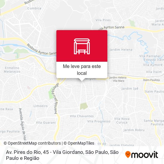Av. Pires do Rio, 45 - Vila Giordano, São Paulo mapa
