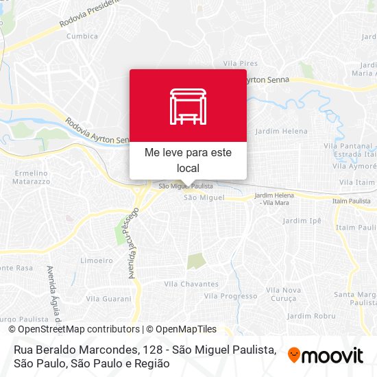 Rua Beraldo Marcondes, 128 - São Miguel Paulista, São Paulo mapa