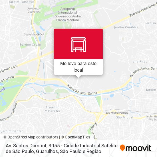 Av. Santos Dumont, 3055 - Cidade Industrial Satélite de São Paulo, Guarulhos mapa
