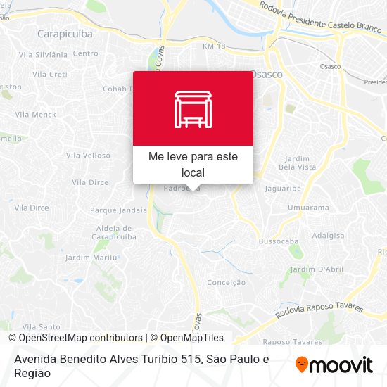 Avenida Benedito Alves Turíbio 515 mapa