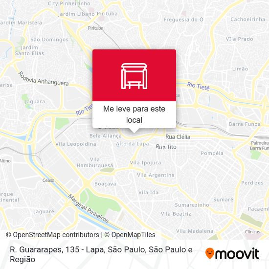R. Guararapes, 135 - Lapa, São Paulo mapa