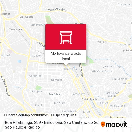 Rua Piratininga, 289 - Barcelona, São Caetano do Sul mapa