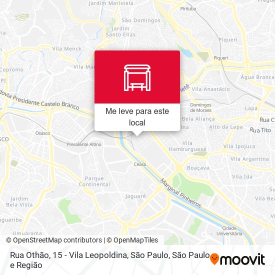 Rua Othão, 15 - Vila Leopoldina, São Paulo mapa