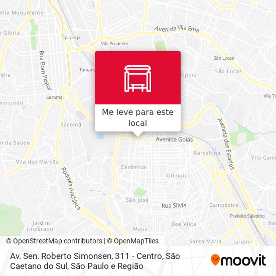 Av. Sen. Roberto Simonsen, 311 - Centro, São Caetano do Sul mapa