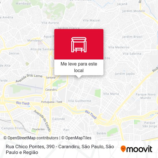 Rua Chico Pontes, 390 - Carandiru, São Paulo mapa