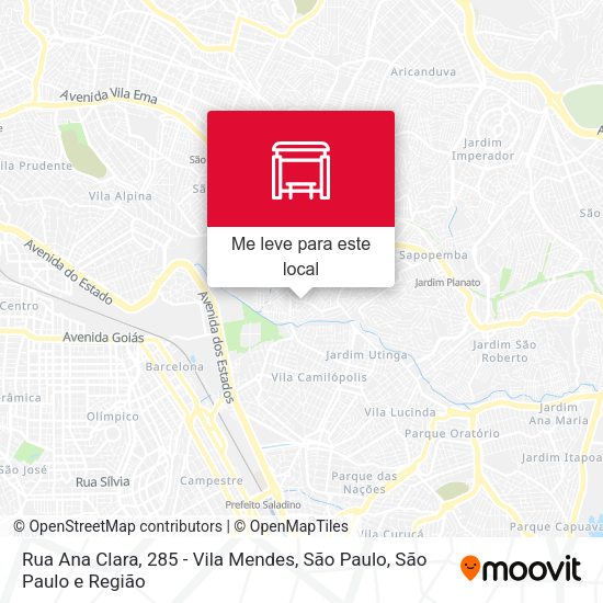 Rua Ana Clara, 285 - Vila Mendes, São Paulo mapa