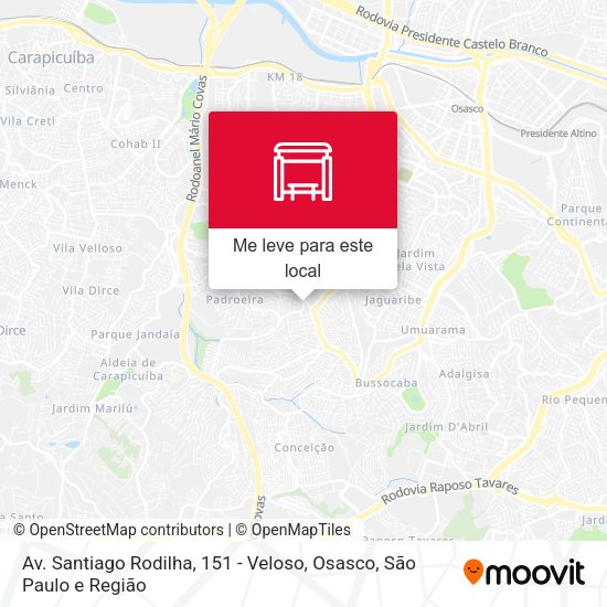 Av. Santiago Rodilha, 151 - Veloso, Osasco mapa