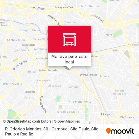 R. Odorico Mendes, 30 - Cambuci, São Paulo mapa