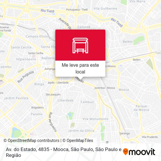 Av. do Estado, 4835 - Mooca, São Paulo mapa