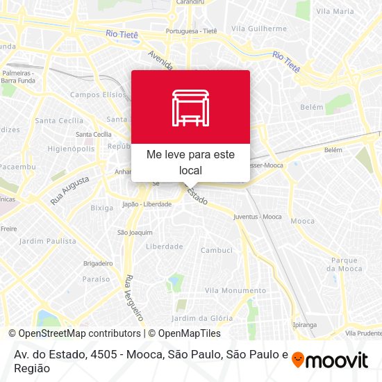 Av. do Estado, 4505 - Mooca, São Paulo mapa