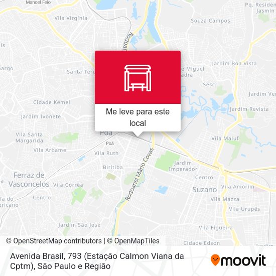 Avenida Brasil, 793 (Estação Calmon Viana da Cptm) mapa