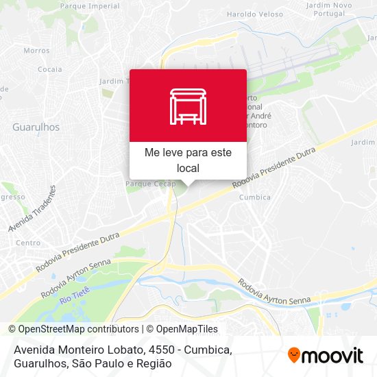 Avenida Monteiro Lobato, 4550 - Cumbica, Guarulhos mapa