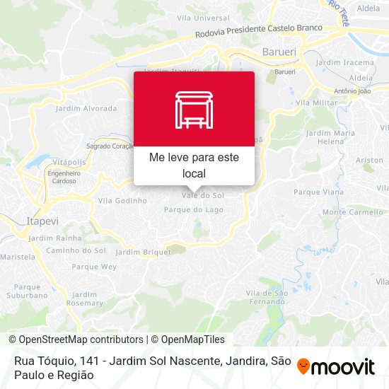 Rua Tóquio, 141 - Jardim Sol Nascente, Jandira mapa