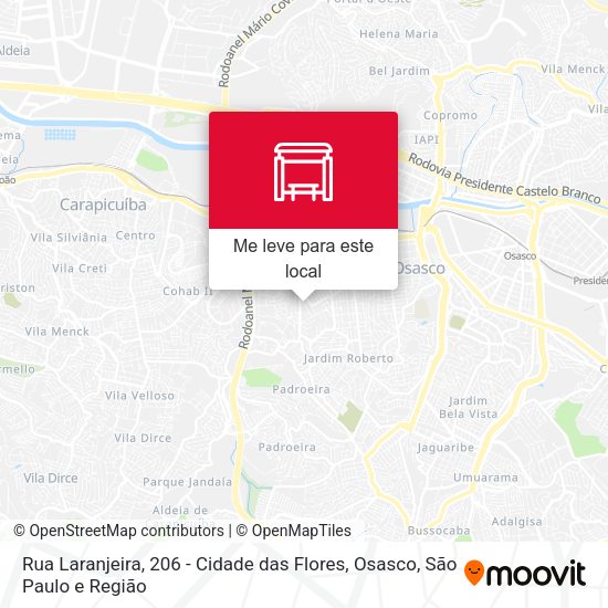 Rua Laranjeira, 206 - Cidade das Flores, Osasco mapa
