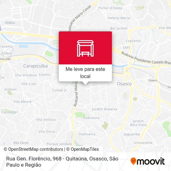 Rua Gen. Florêncio, 968 - Quitaúna, Osasco mapa