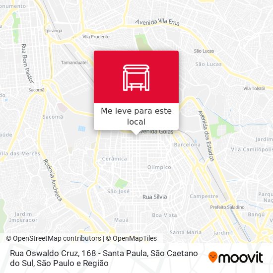 Rua Oswaldo Cruz, 168 - Santa Paula, São Caetano do Sul mapa