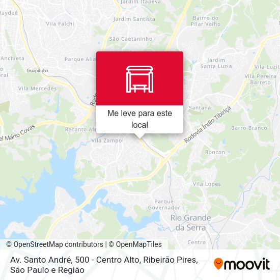 Av. Santo André, 500 - Centro Alto, Ribeirão Pires mapa
