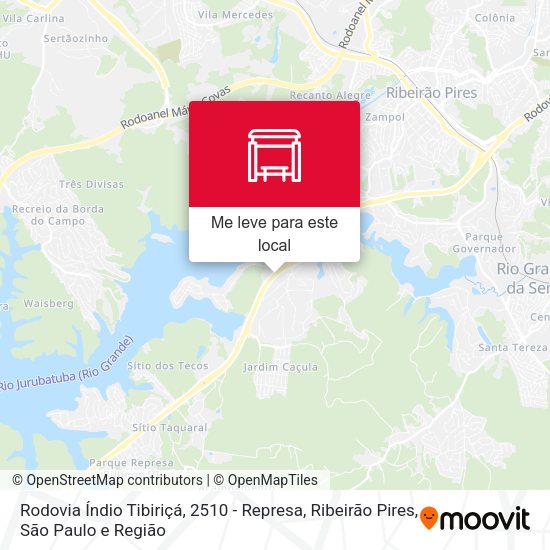 Rodovia Índio Tibiriçá, 2510  - Represa, Ribeirão Pires mapa