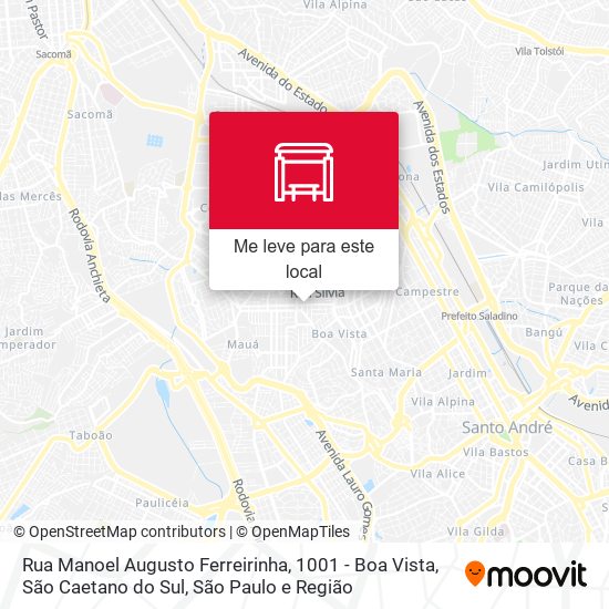 Rua Manoel Augusto Ferreirinha, 1001 - Boa Vista, São Caetano do Sul mapa