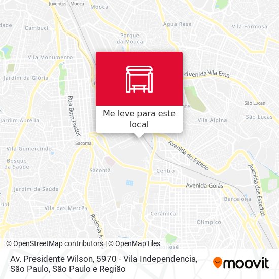Av. Presidente Wilson, 5970 - Vila Independencia, São Paulo mapa