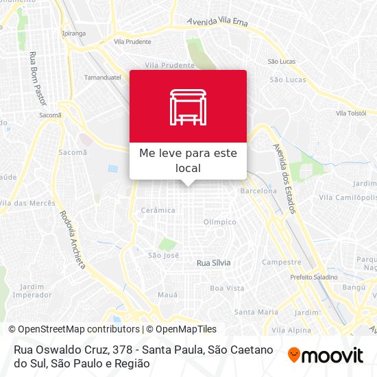 Rua Oswaldo Cruz, 378 - Santa Paula, São Caetano do Sul mapa