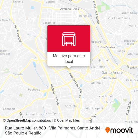 Rua Lauro Muller, 880 - Vila Palmares, Santo André mapa