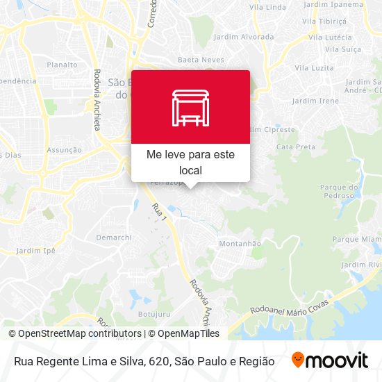 Rua Regente Lima e Silva, 620 mapa
