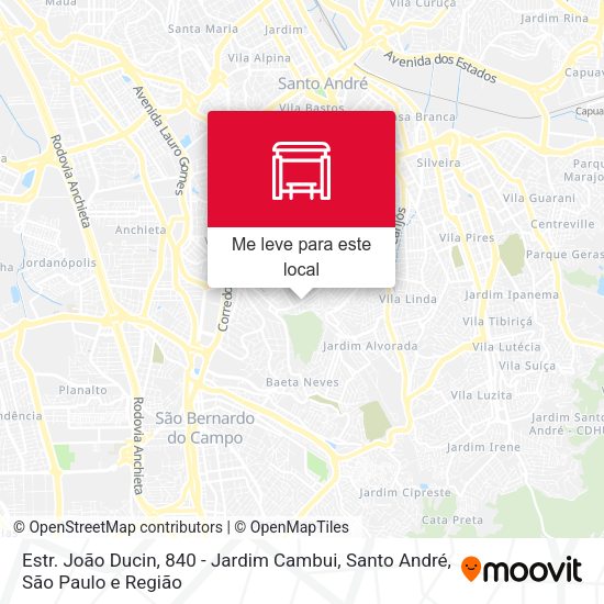 Estr. João Ducin, 840 - Jardim Cambui, Santo André mapa