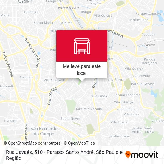 Rua Javaés, 510 - Paraíso, Santo André mapa