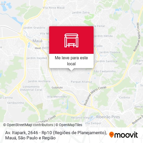 Av. Itapark, 2646 - Rp10 (Regiões de Planejamento), Mauá mapa