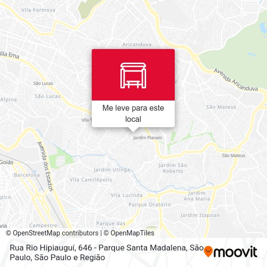Rua Rio Hipiauguí, 646 - Parque Santa Madalena, São Paulo mapa
