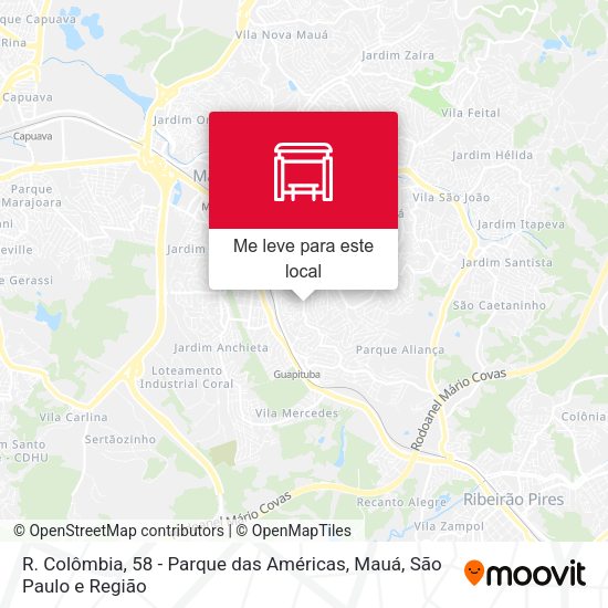 R. Colômbia, 58 - Parque das Américas, Mauá mapa