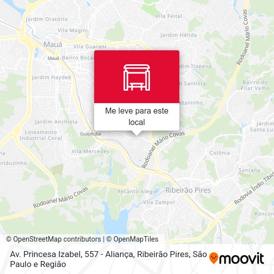 Av. Princesa Izabel, 557 - Aliança, Ribeirão Pires mapa