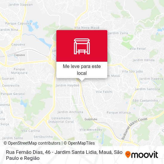 Rua Fernão Dias, 46 - Jardim Santa Lidia, Mauá mapa