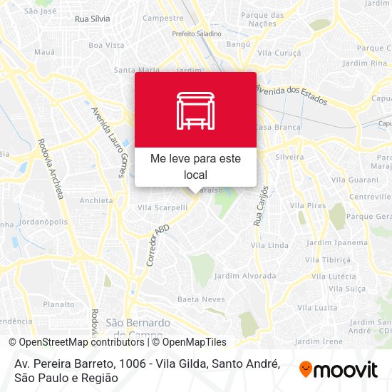 Av. Pereira Barreto, 1006 - Vila Gilda, Santo André mapa