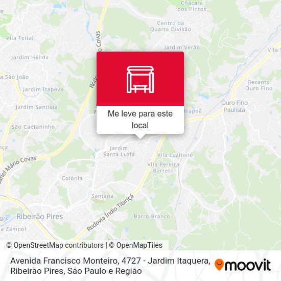 Avenida Francisco Monteiro, 4727 - Jardim Itaquera, Ribeirão Pires mapa